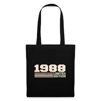 1988 Geburtstagsgeschenk 1988 limitierte Auflage 1988 - Stoffbeutel - Schwarz - Vorne
