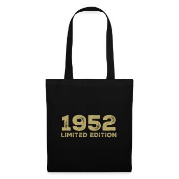 Geburtstagsgeschenk Jahrgang 1952 Jahrgang 1952 - Stoffbeutel - Schwarz - Vorne