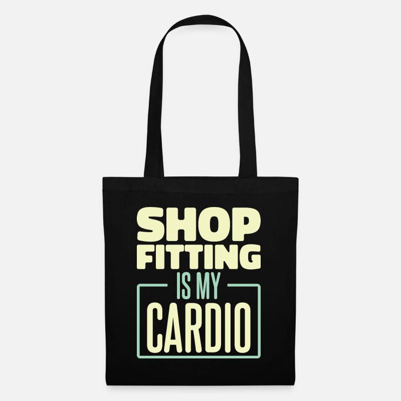 Ladenbau ist mein Cardio - Stoffbeutel - Schwarz