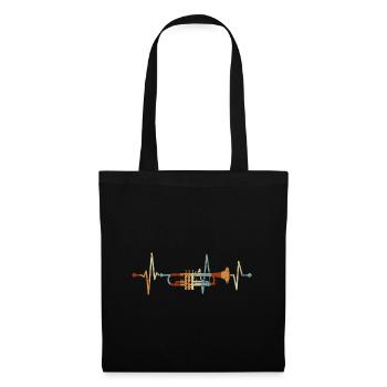 Trompette Heartbeat Musicien Trompette Cuivre Musique - Sac en tissu - noir - Devant
