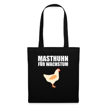 Masthuhn für Wachstum Hühner Gym Muskelaufbau Body - Stoffbeutel - Schwarz - Vorne