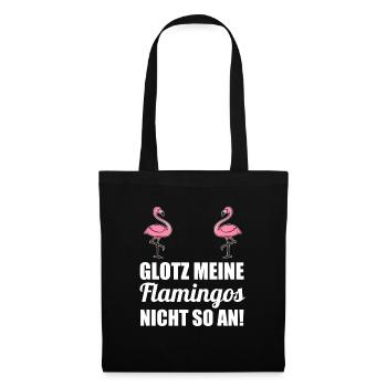 Glotz meine Flamingos nicht so an Mallorca Brüste - Stoffbeutel - Schwarz - Vorne