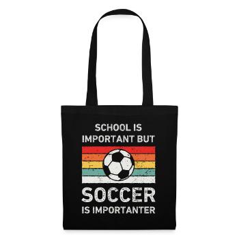 Lustiger Fußball-Liebhaber Retro Vintage - Stoffbeutel - Schwarz - Vorne