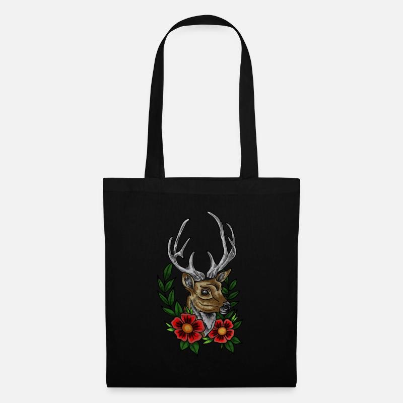 Hisch Wald Natur Geschenk - Stoffbeutel - Schwarz