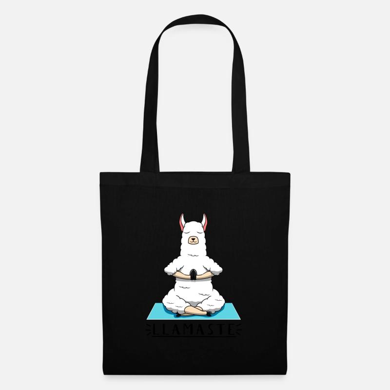 Llama Yoga - Stoffbeutel - Schwarz
