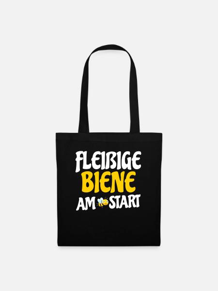 Imker, Fleissige Biene am Start, Honig, - Stoffbeutel - Schwarz
