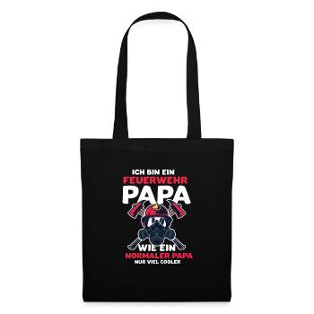 Ich bin ein Feuerwehr Papa wie ein normal nur cool - Stoffbeutel - Schwarz - Vorne