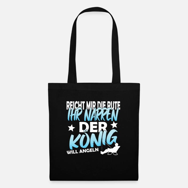 Geschenk für Angler Geschenkidee Angler Spruch FUN - Stoffbeutel - Schwarz