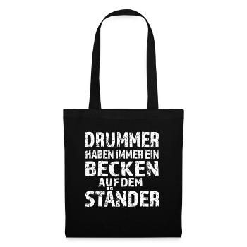 Drummer Drum Schlagzeug Schlagzeuger - Stoffbeutel - Schwarz - Vorne
