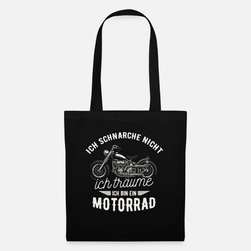 Ich schnarche nicht, ich bin ein Motorrad Biker - Stoffbeutel - Schwarz