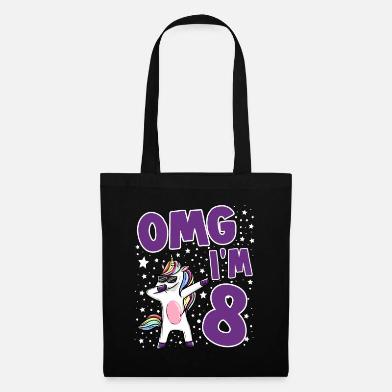 OMG I AM 8 - Stoffbeutel - Schwarz
