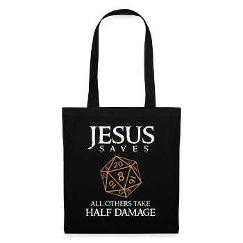 Role Play Jesus Saves, Rollenspiel Würfel - Stoffbeutel - Schwarz - Vorne