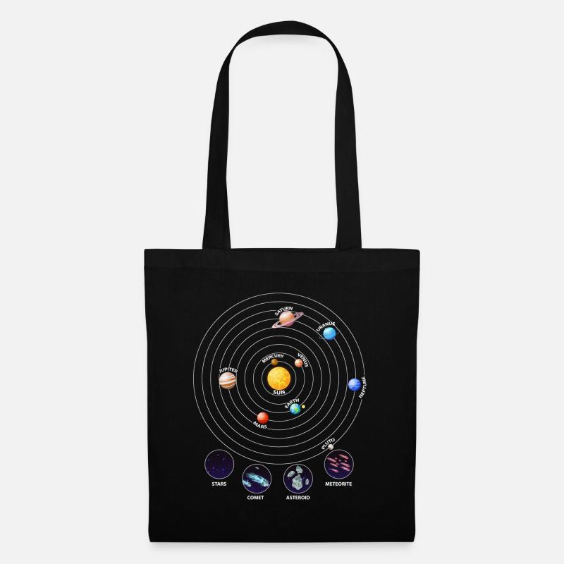 Solar system, planets, universe, astrology - Tote Bag - black