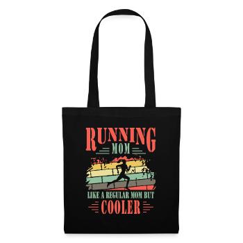 Running Mom Cooler Marathon Runner Muttertag Geschenk - Stoffbeutel - Schwarz - Vorne