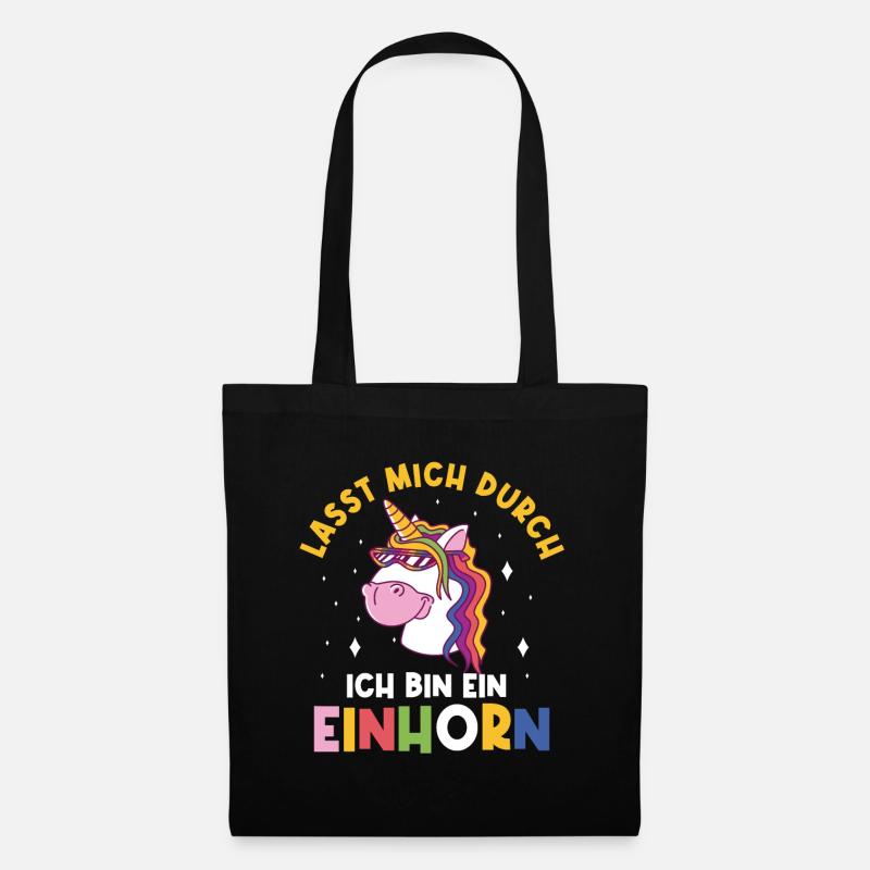 Einhorn, Lasst mich durch ich bin ein Einhorn - Stoffbeutel - Schwarz