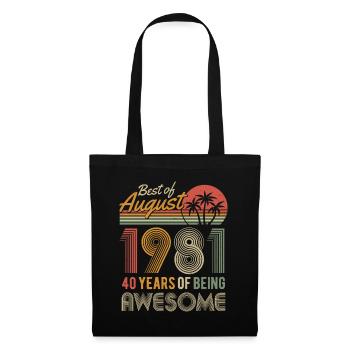 Août 1981 né 40 anniversaire Rétro Vintage - Sac en tissu - noir - Devant