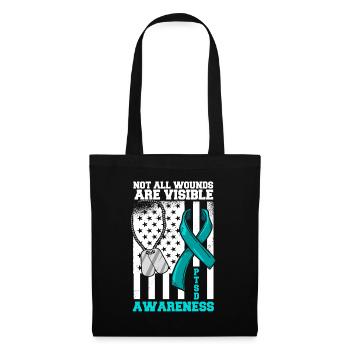 PTSD awareness that you are not alone - Tote Bag - black - Front