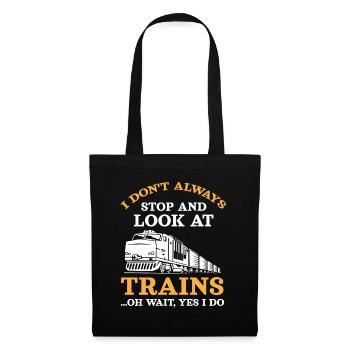 Trains, trains, amoureux des trains - Sac en tissu - noir - Devant