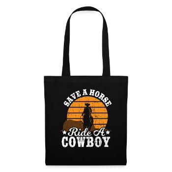 Save A Horse Ride Cowboy - Texas - Stoffbeutel - Schwarz - Vorne