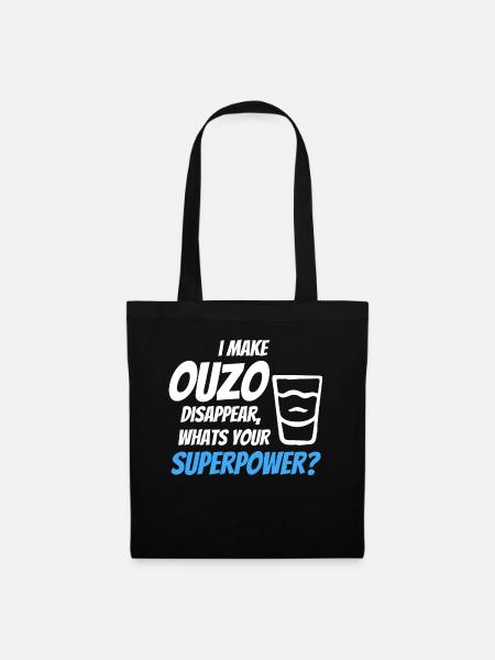 Ich Lasse Ouzo Verschwinden - Stoffbeutel - Schwarz