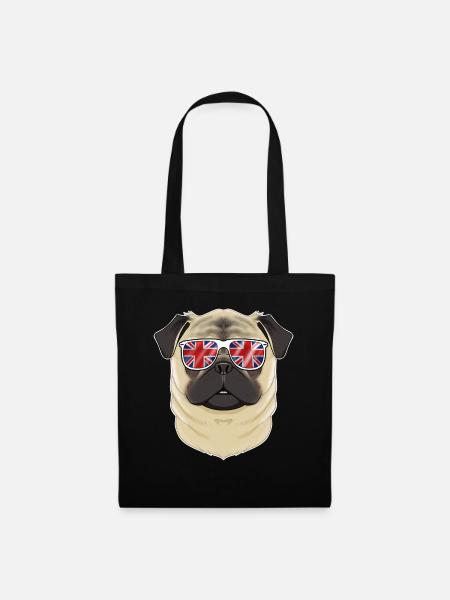 Pug UK Sunglasses I English Flag I Union Jack - Stoffbeutel - Schwarz