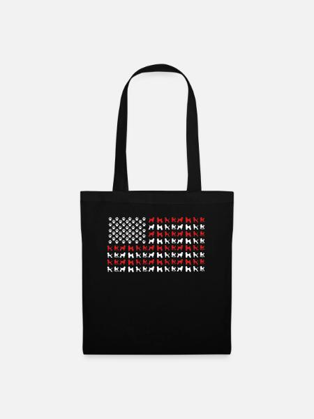 Pudelbesitzer, Pudel-US-Flagge - Stoffbeutel - Schwarz