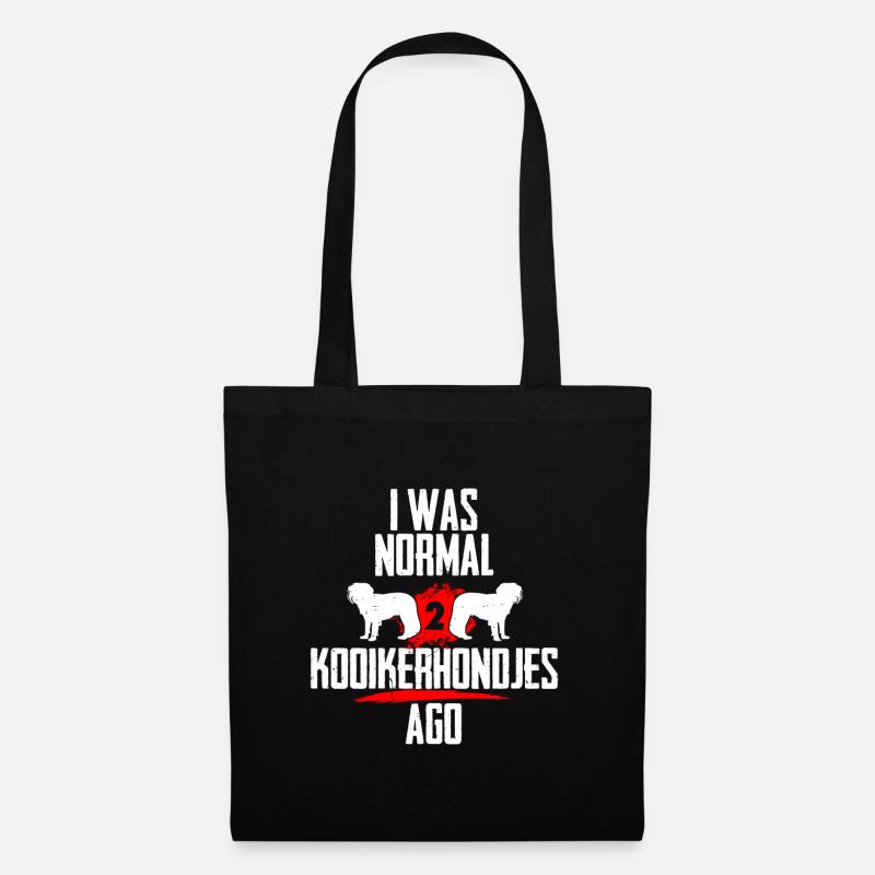 Ich war normal 2 Kooikerhondjes voher - Stoffbeutel - Schwarz