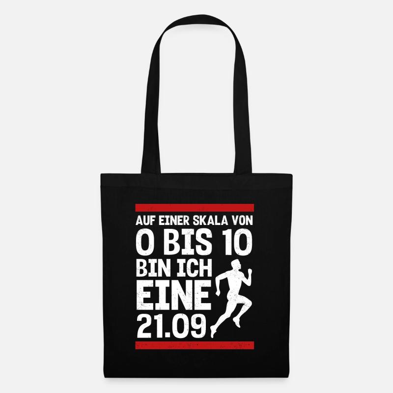 Halbmarathon, Marathon, Läufer - Stoffbeutel - Schwarz