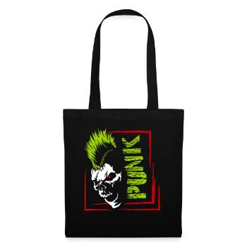 Punk Musik Punker Punkrock Irokesenschnitt Rocker - Stoffbeutel - Schwarz - Vorne