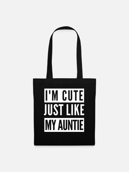 Ich bin süß wie meine Tante - Stoffbeutel - Schwarz
