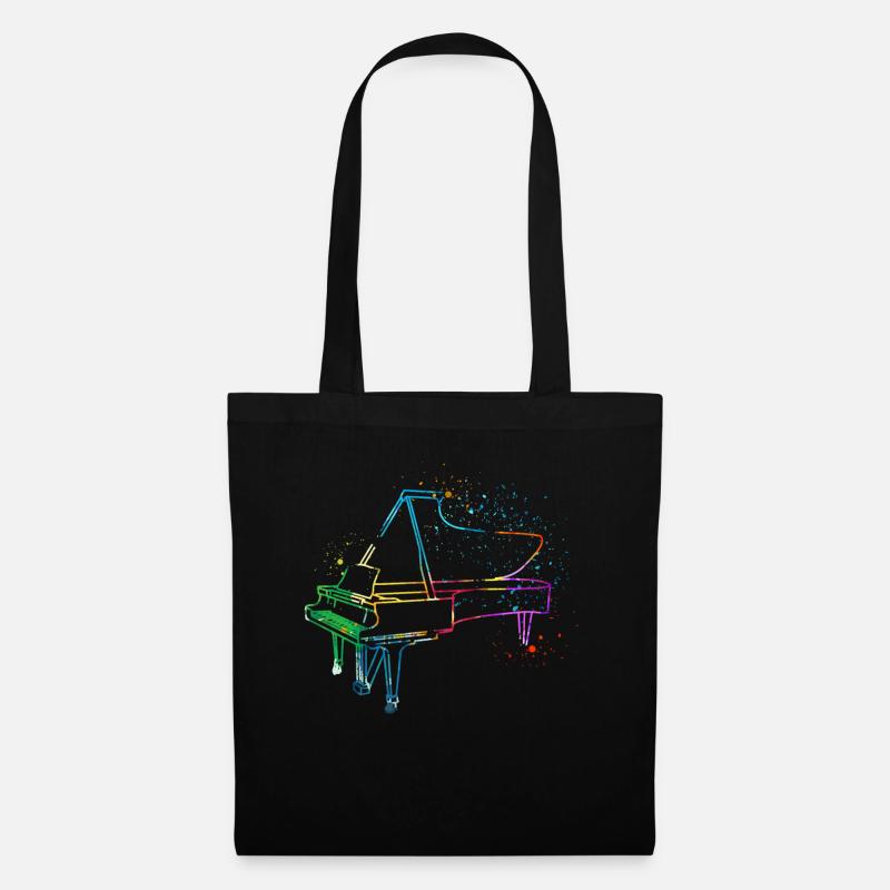 Piano, Pianist - Stoffbeutel - Schwarz