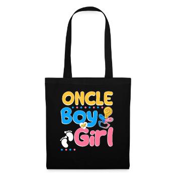 Pink or Blue Oncle Loves You Best Uncle Ever - Stoffbeutel - Schwarz - Vorne