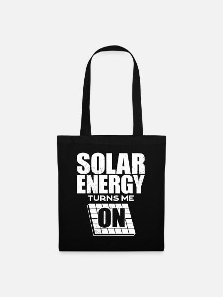Solarenergie, Erneuerbare Energie - Stoffbeutel - Schwarz