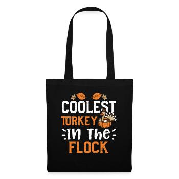 Coolest Turkey In The Flock - Stoffbeutel - Schwarz - Vorne