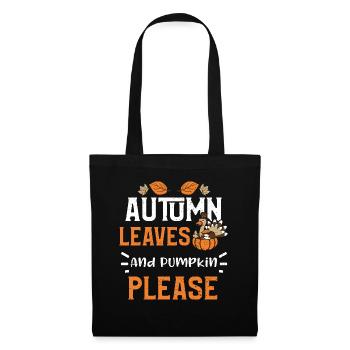 Autumn Leaves And Pumpkin Please - Stoffbeutel - Schwarz - Vorne