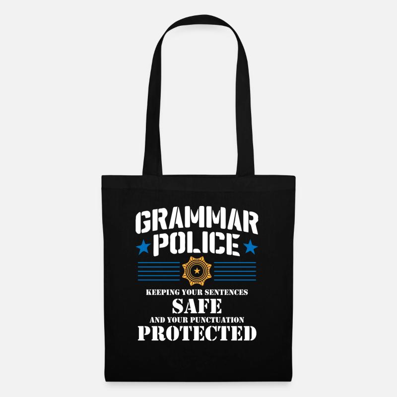 Grammatikpolizei - Englischlehrer - Stoffbeutel - Schwarz