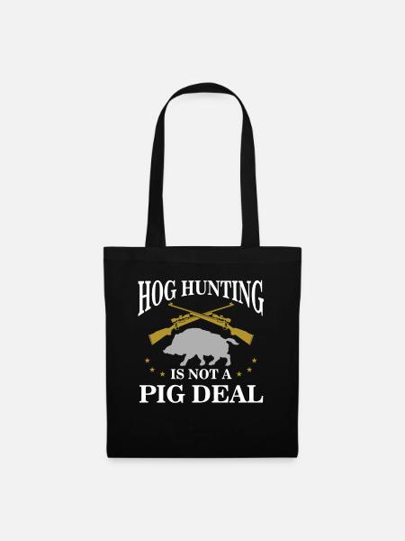 Schweinejagd, Wildschweinjäger - Stoffbeutel - Schwarz