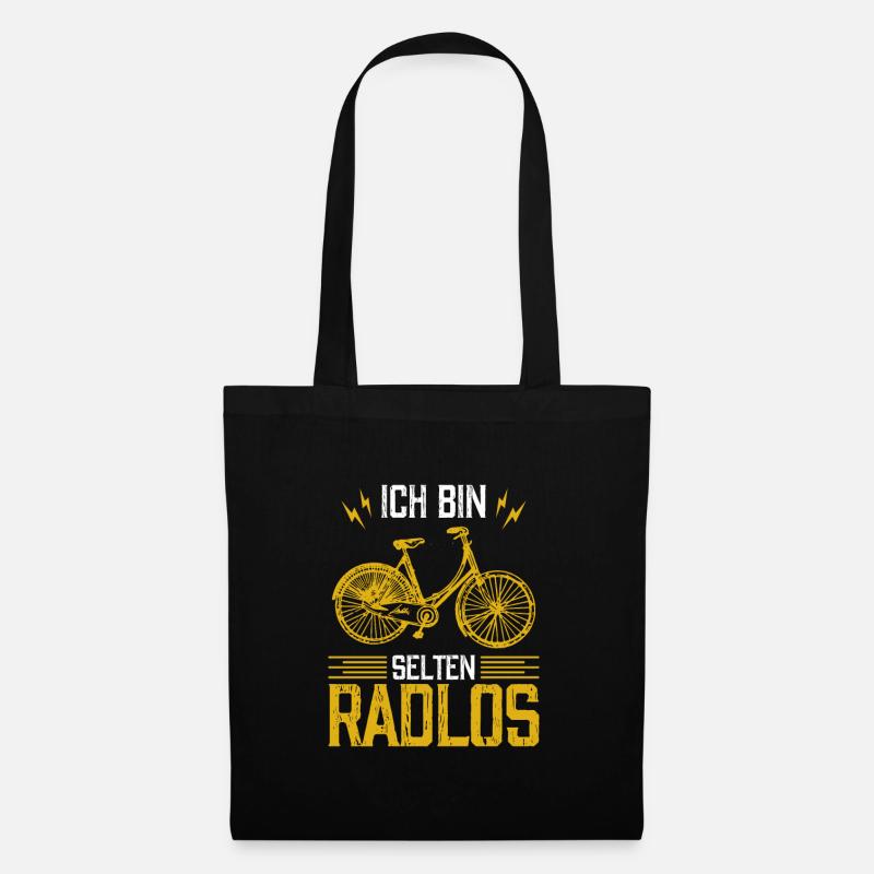Ich bin selten Radlos - Stoffbeutel - Schwarz