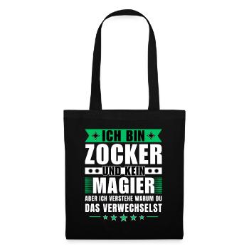 Ich bin Zocker und kein Magier - Stoffbeutel - Schwarz - Vorne