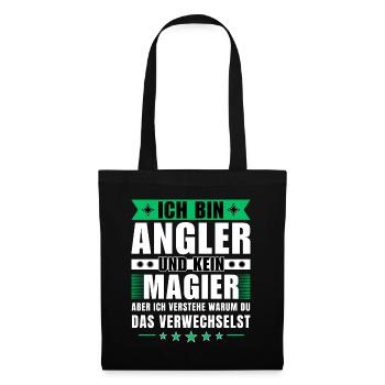 Ich bin Angler und kein Magier - Stoffbeutel - Schwarz - Vorne