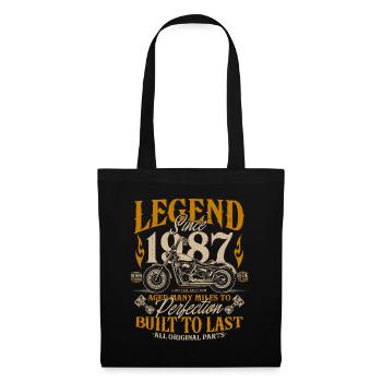Legende seit 1987 Motorrad Geburtstag Geschenk - Stoffbeutel - Schwarz - Vorne