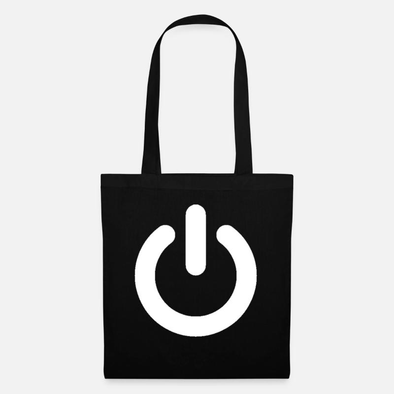 on off button - Tote Bag - black