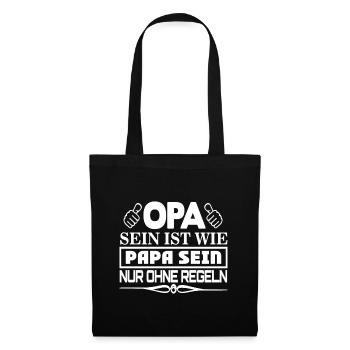 Opa sein ist wie Papa sein - Stoffbeutel - Schwarz - Vorne