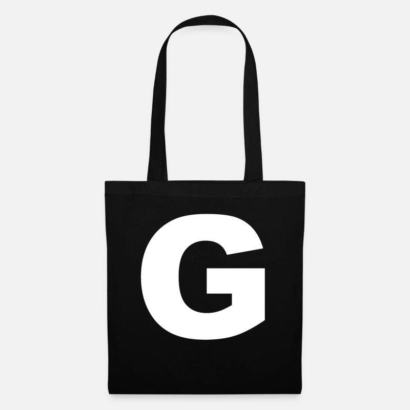 Lettre initiale G - Sac en tissu - noir