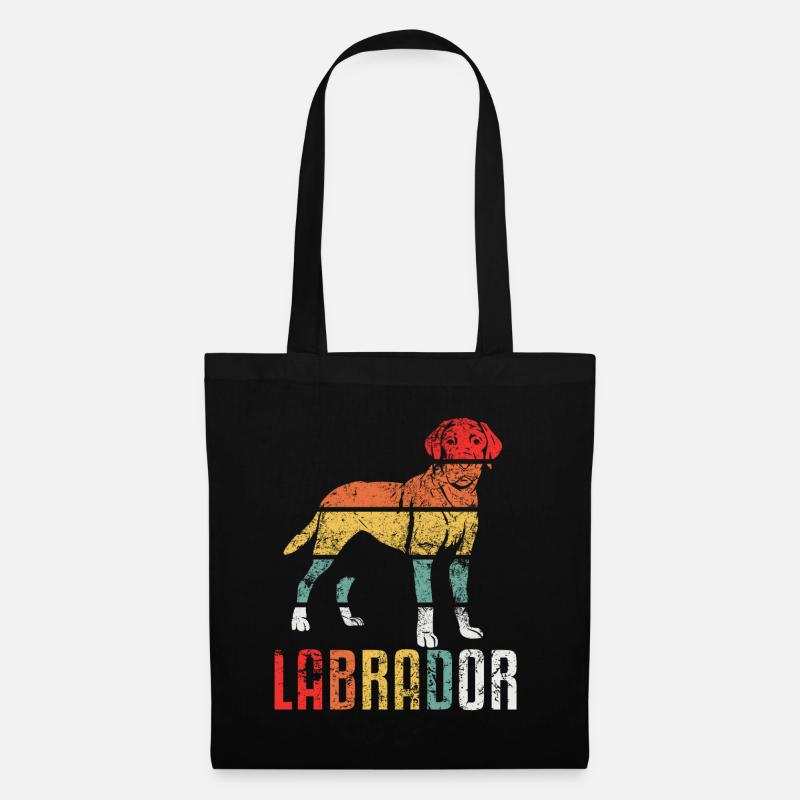 Labrador Labbi Vintage Retro - Stoffbeutel - Schwarz