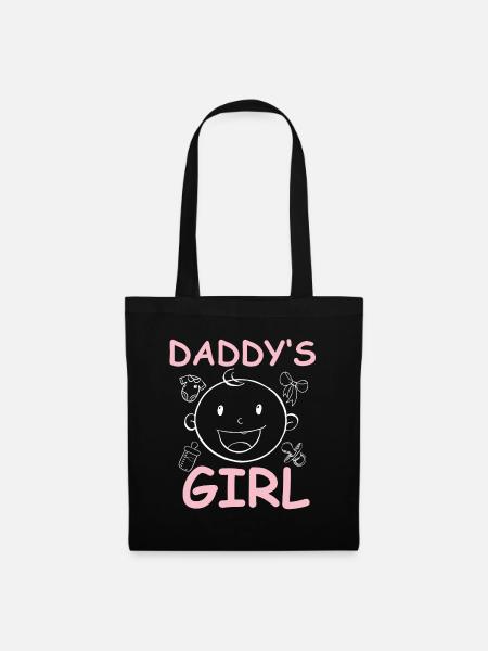 Daddys Girl Baby Girl Daughter Fathers Day - Stoffbeutel - Schwarz