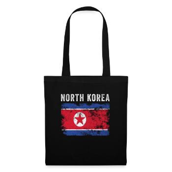 North Korea Flag Distressed - Tote Bag - black - Front