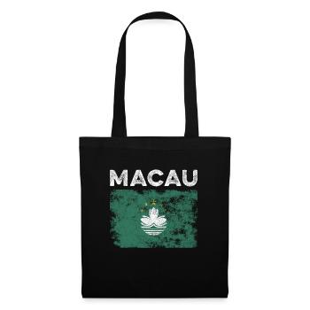 Macau Flag Distressed - Macanese Flag - Tote Bag - black - Front
