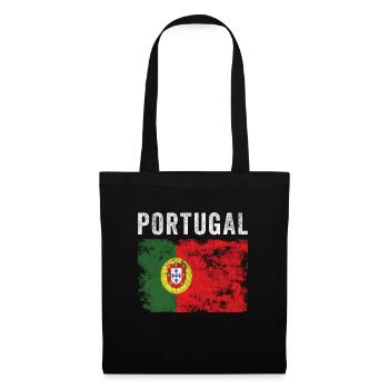 Portugal Flag Distressed Portuguese Flag - Tote Bag - black - Front
