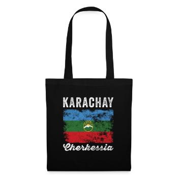 Karachay Cherkessia Drapeau en détresse - Sac en tissu - noir - Devant